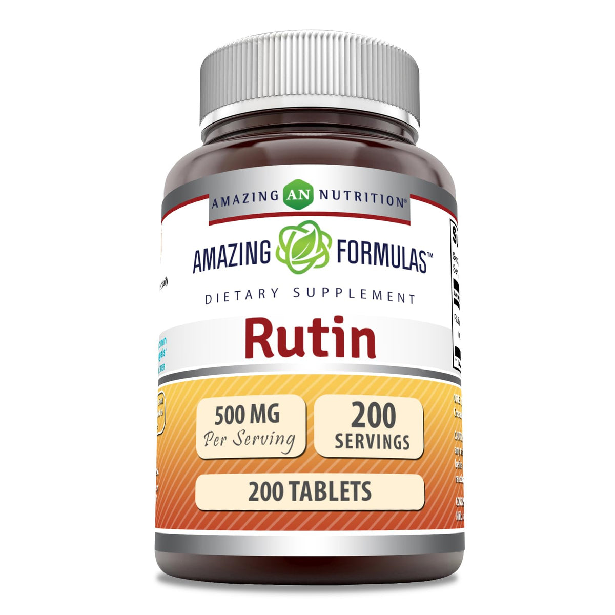 Botella de Amazing Nutrition Rutin 500 mg para apoyo diario.