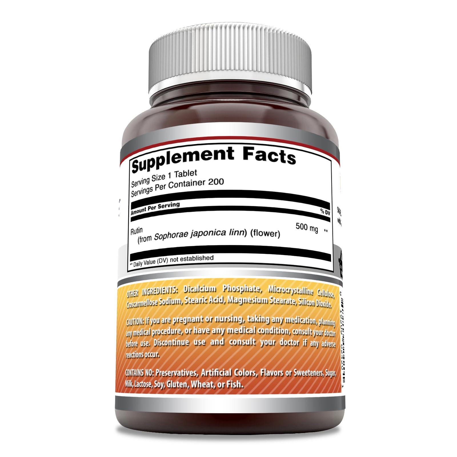 Tabletas de Amazing Nutrition Rutin 500 mg listas para la dosis diaria.