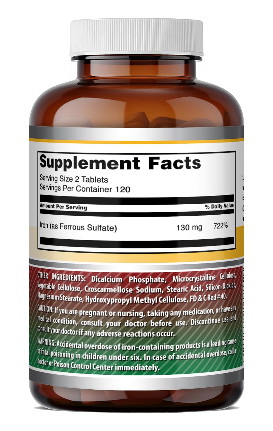 Amazing Nutrition suplemento de hierro en botella con 240 tabletas