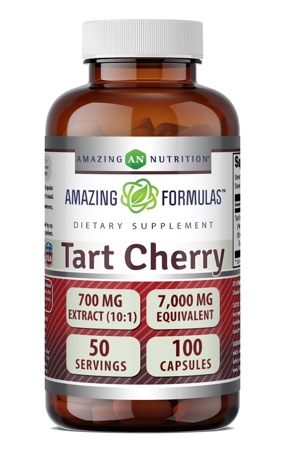 Amazing Nutrition cereza agria 700 mg, botella visible para uso diario