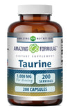 Amazing Formulas taurina 1000 mg cápsulas frente para revisión de producto