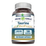 Amazing Nutrition Taurina con Bioperine en botella para energía diaria