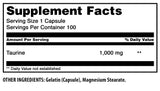 Cápsulas de Taurina Amazing Nutrition para consumo diario, fáciles de tragar.