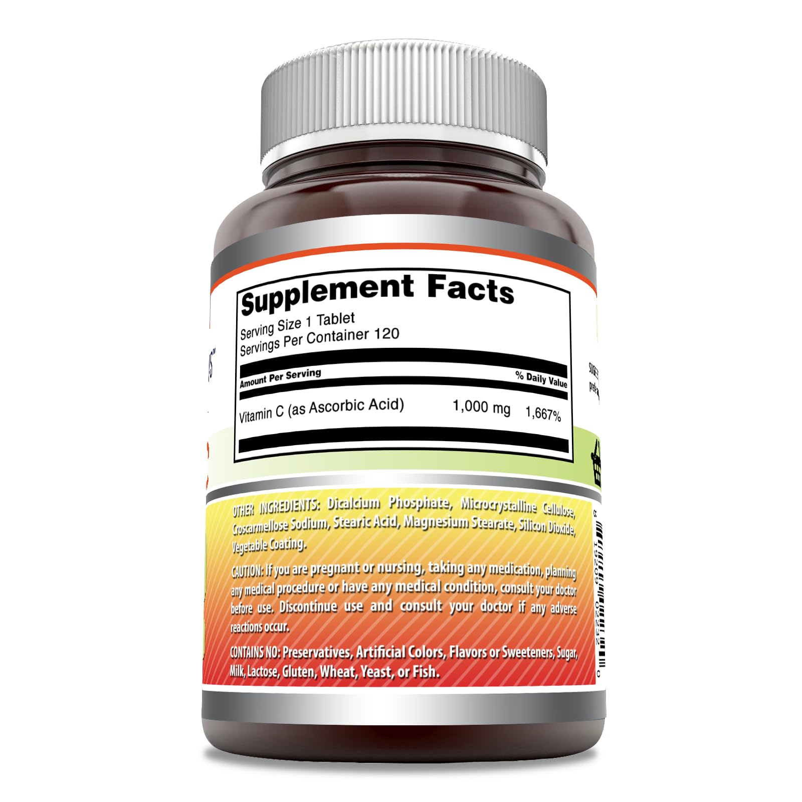 Amazing Nutrition Vitamina C, botella de 120 cápsulas para uso diario