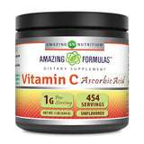 Amazing Nutrition Vitamina C polvo, bote de 1 libra, listo para mezclar en bebidas.