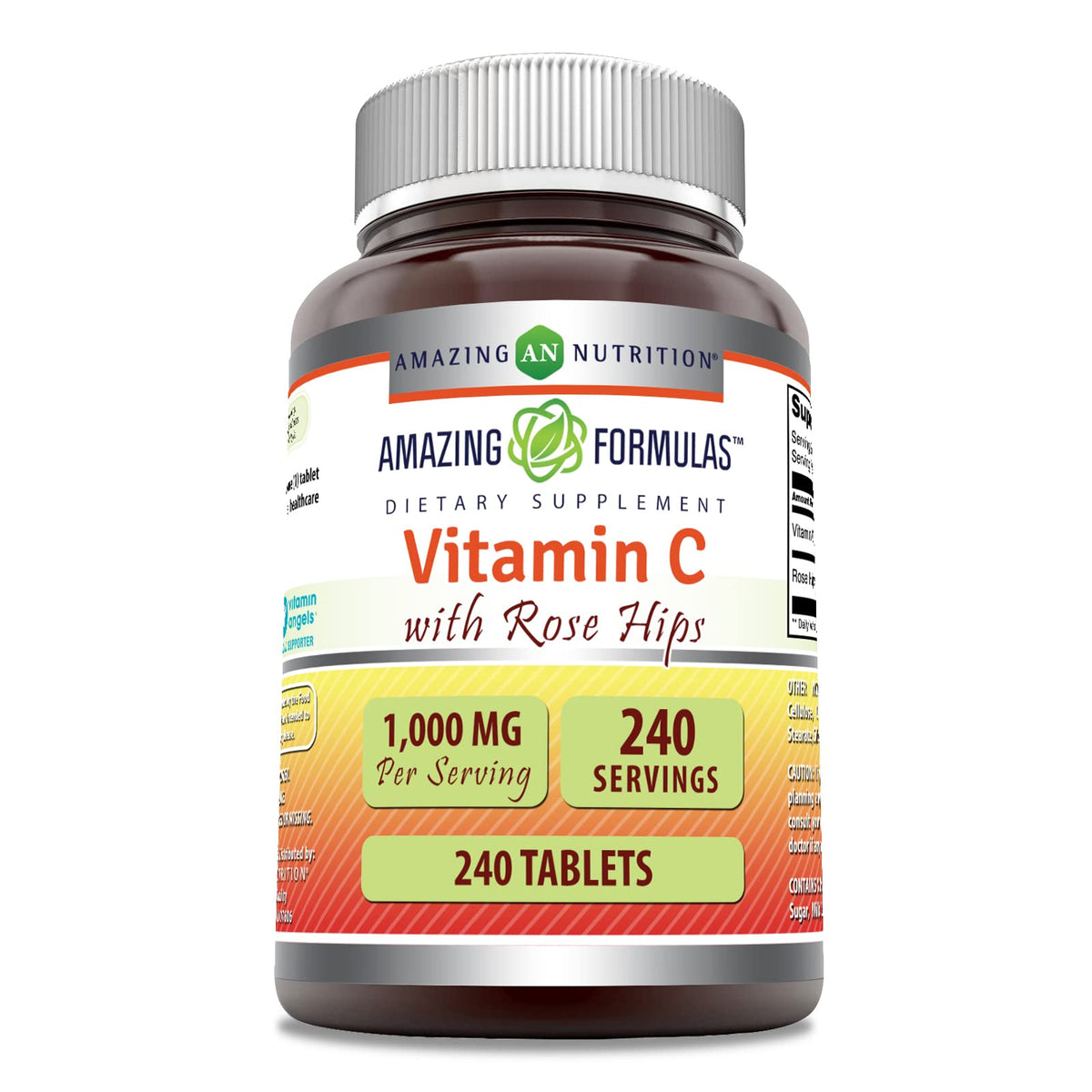 Amazing Nutrition Vitamina C con Rosa Mosqueta en botella para uso diario