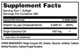 Coco y cápsulas de Amazing Nutrition Vitamina D3, combinación suave.
