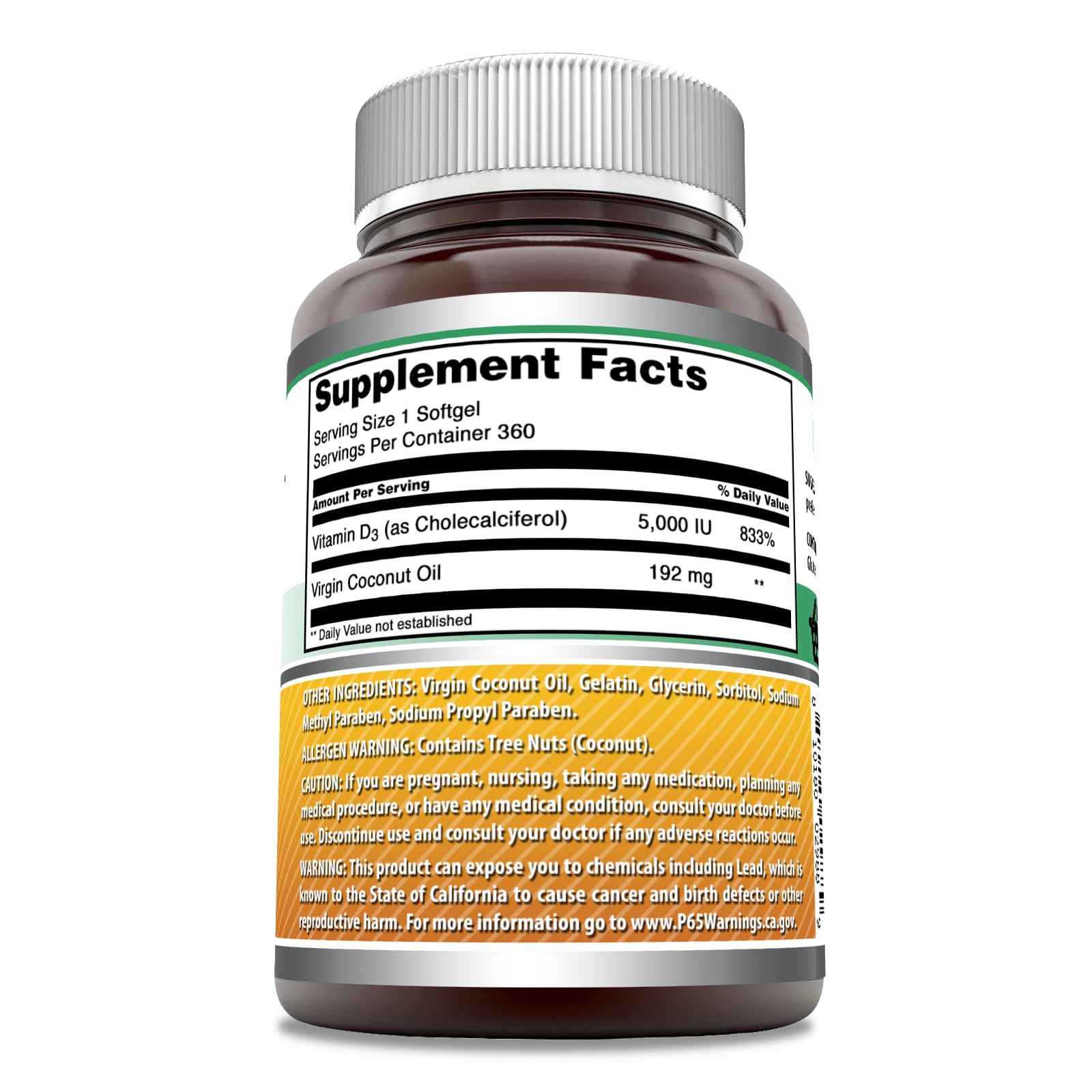 Cápsulas blandas de Amazing Nutrition Vitamina D3, fáciles de tragar.