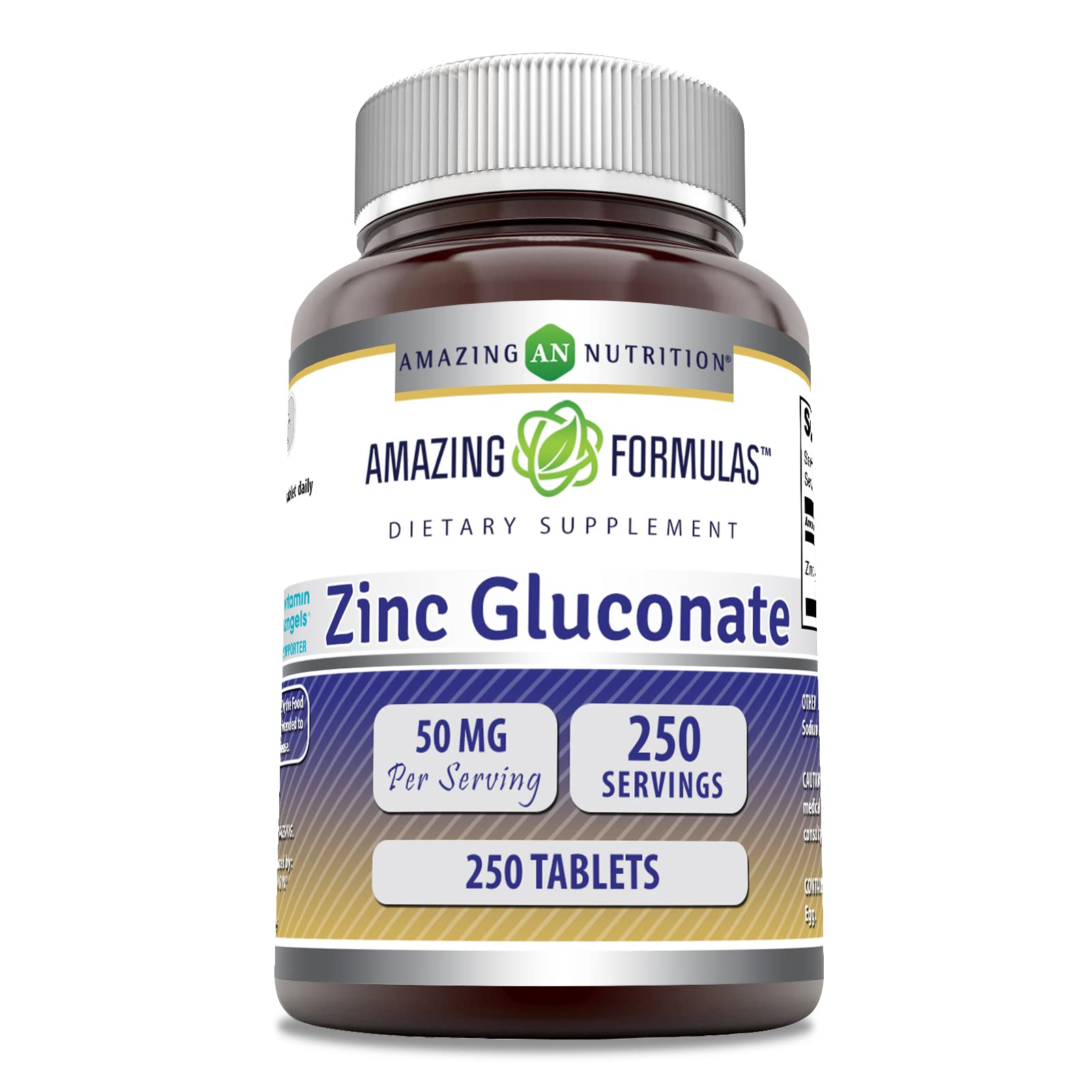 Amazing Nutrition Zinc Gluconato 50 mg, tableta para uso diario