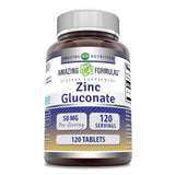 Amazing Nutrition Zinc gluconato: frasco de tabletas para uso diario.