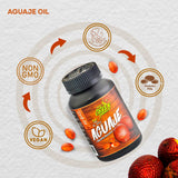 Amazon Andes Aguaje Aceite Cápsulas Blandas manos, uso diario para bienestar.