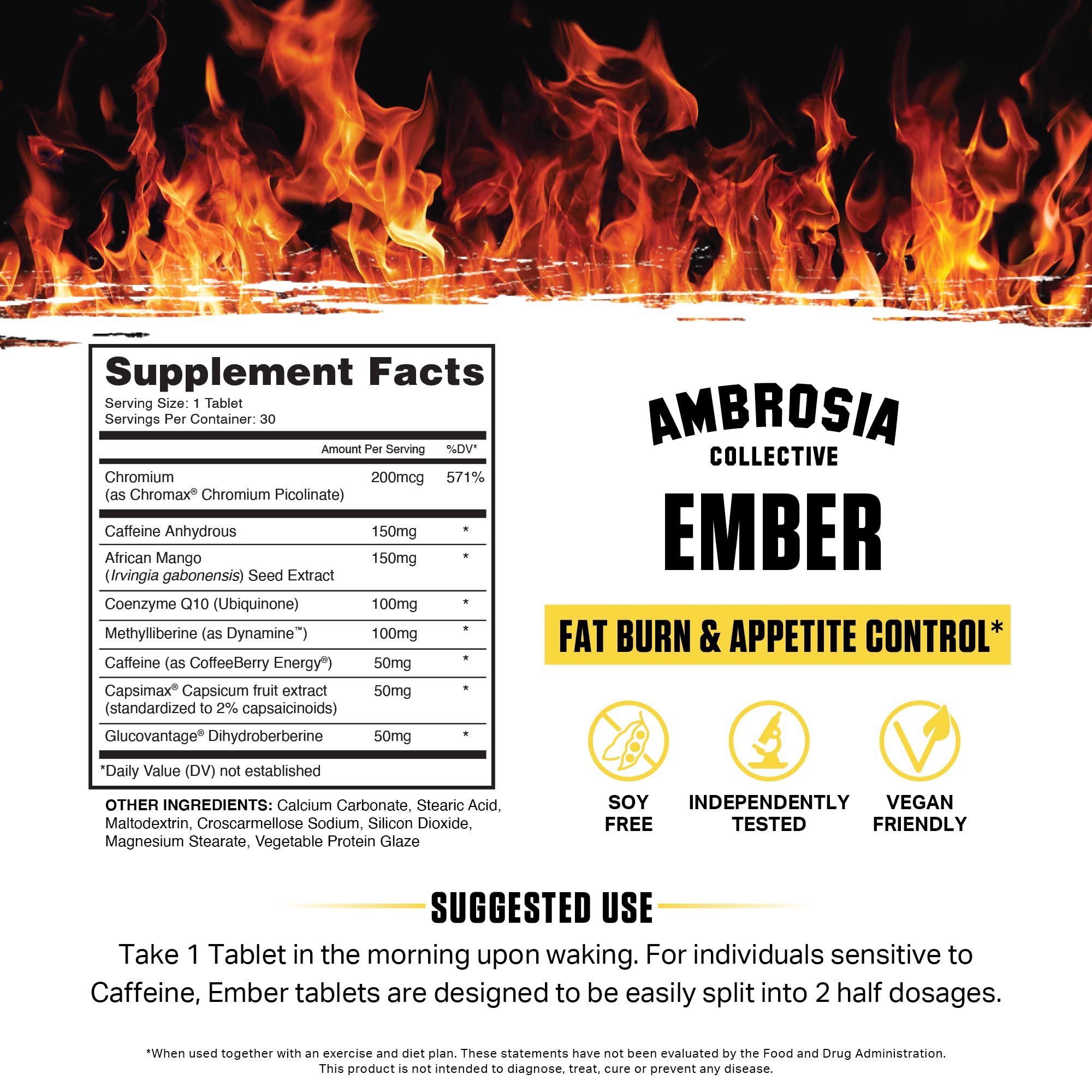Ambrosia Ember: tabletas con mango africano para apoyos metabólicos.