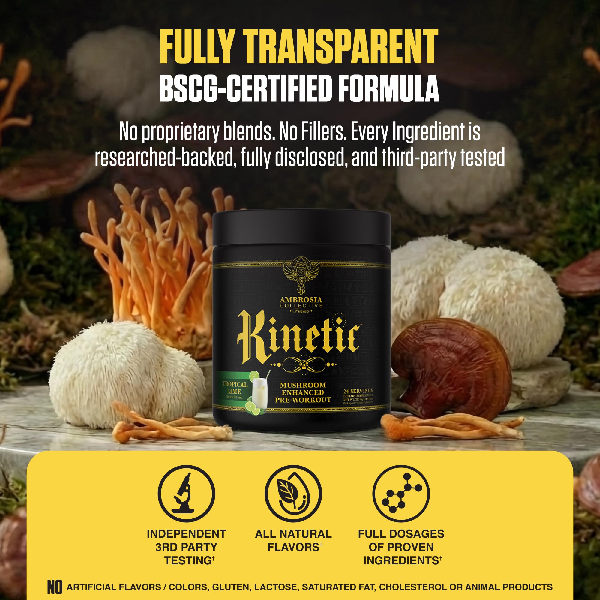 Ambrosia Kinetic se disuelve fácilmente en agua para energía rápida durante el entrenamiento.