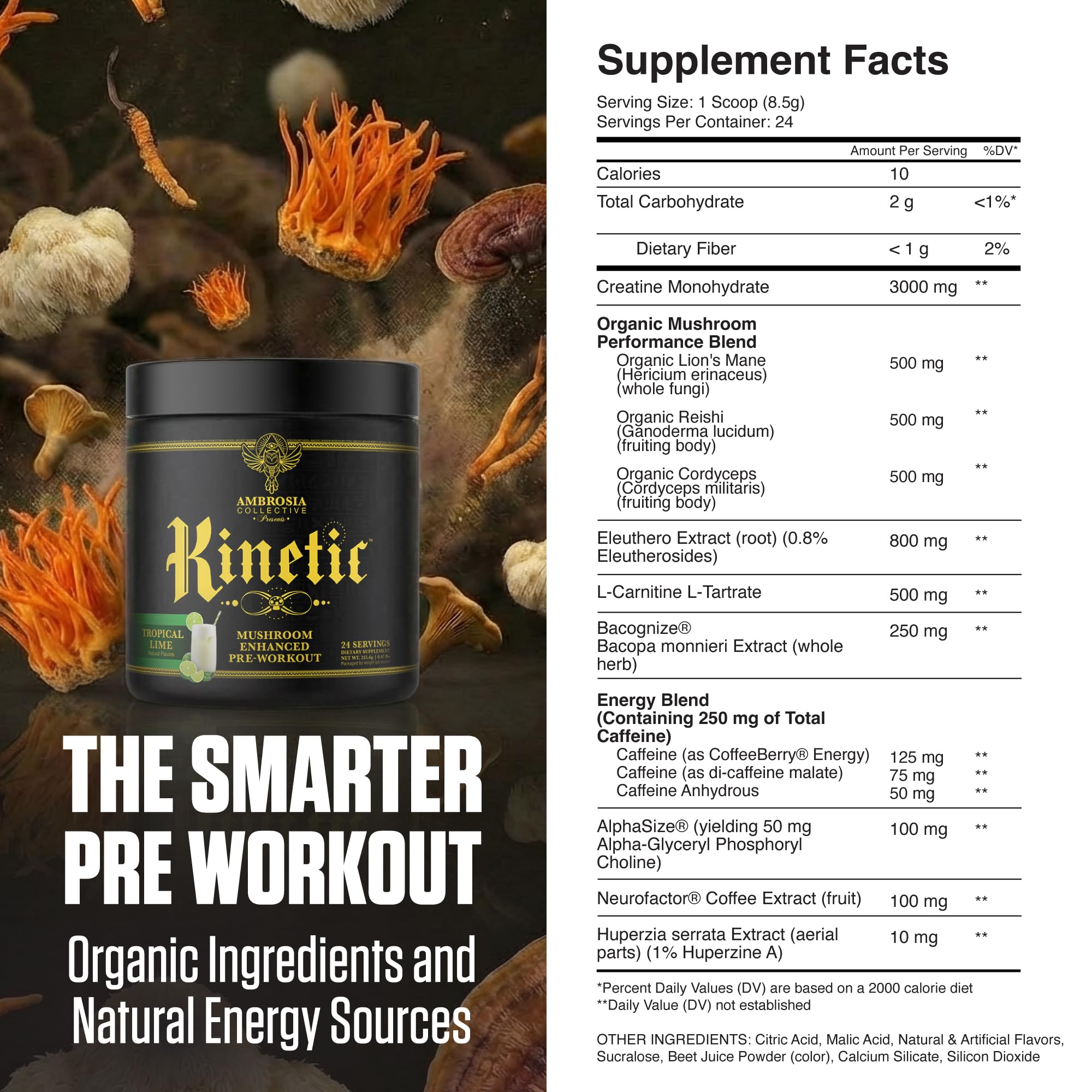 Ambrosia Kinetic pote de 24 porciones para sesiones consistentes de entrenamiento.