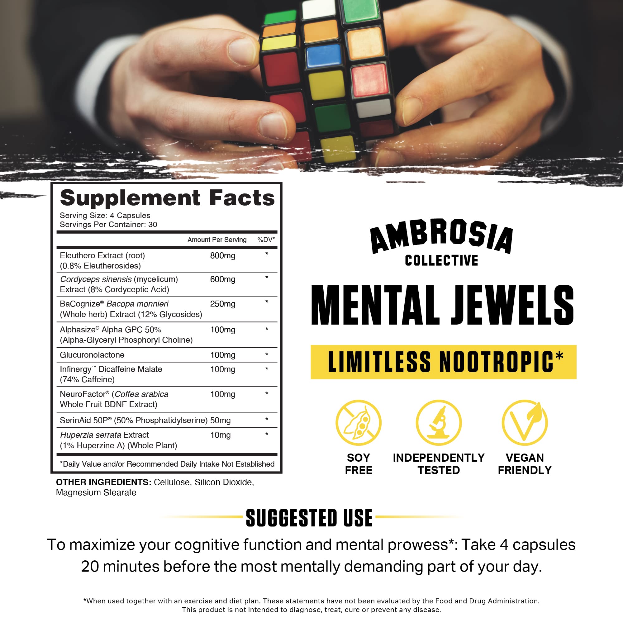 Ambrosia Mental Jewels con dosis diaria para memoria y claridad