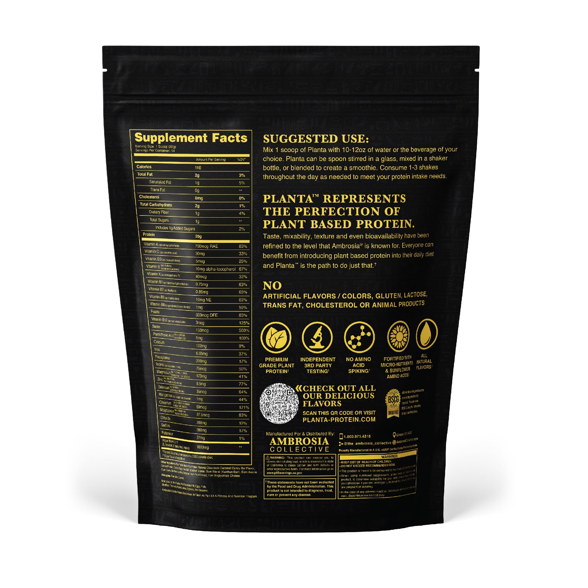 Ambrosia Planta empaque práctico y sostenible para entrenamientos.