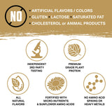 Etiqueta nutricional Ambrosia Planta: 20 g de proteína por porción sin azúcar añadida.
