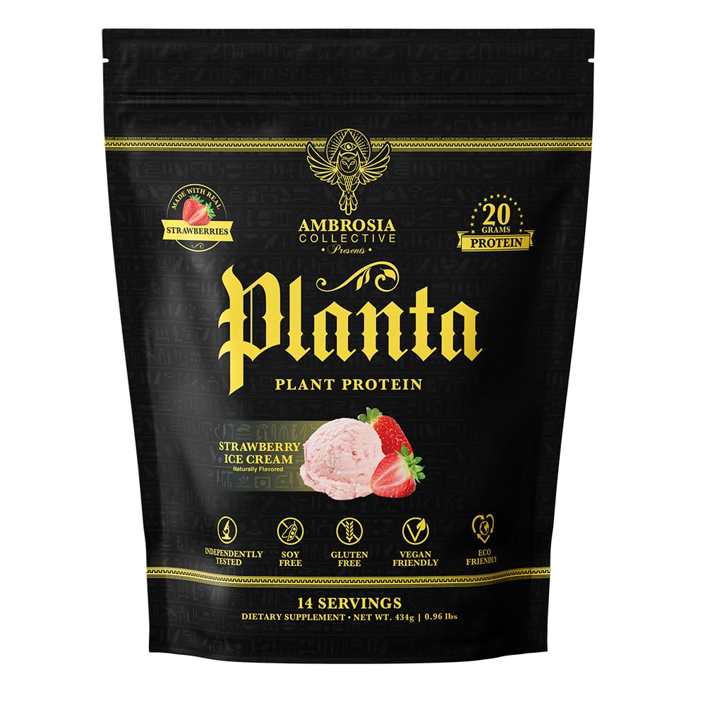 Ambrosia Planta sabor fresa helado en polvo para proteínas