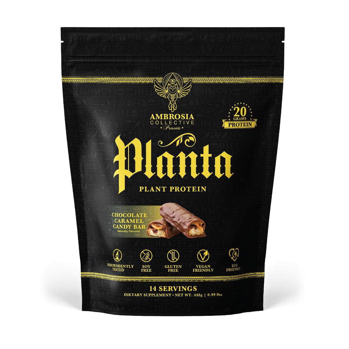 Ambrosia Planta batido en vaso con proteína vegetal para energía diaria.