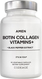 Amen Biotin Collagen: bote-capsulas para uso diario, conveniente y nutritivo.