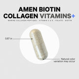 Amen Biotin Collagen: cabello-uñas fortalecen gracias a nutrientes clave.
