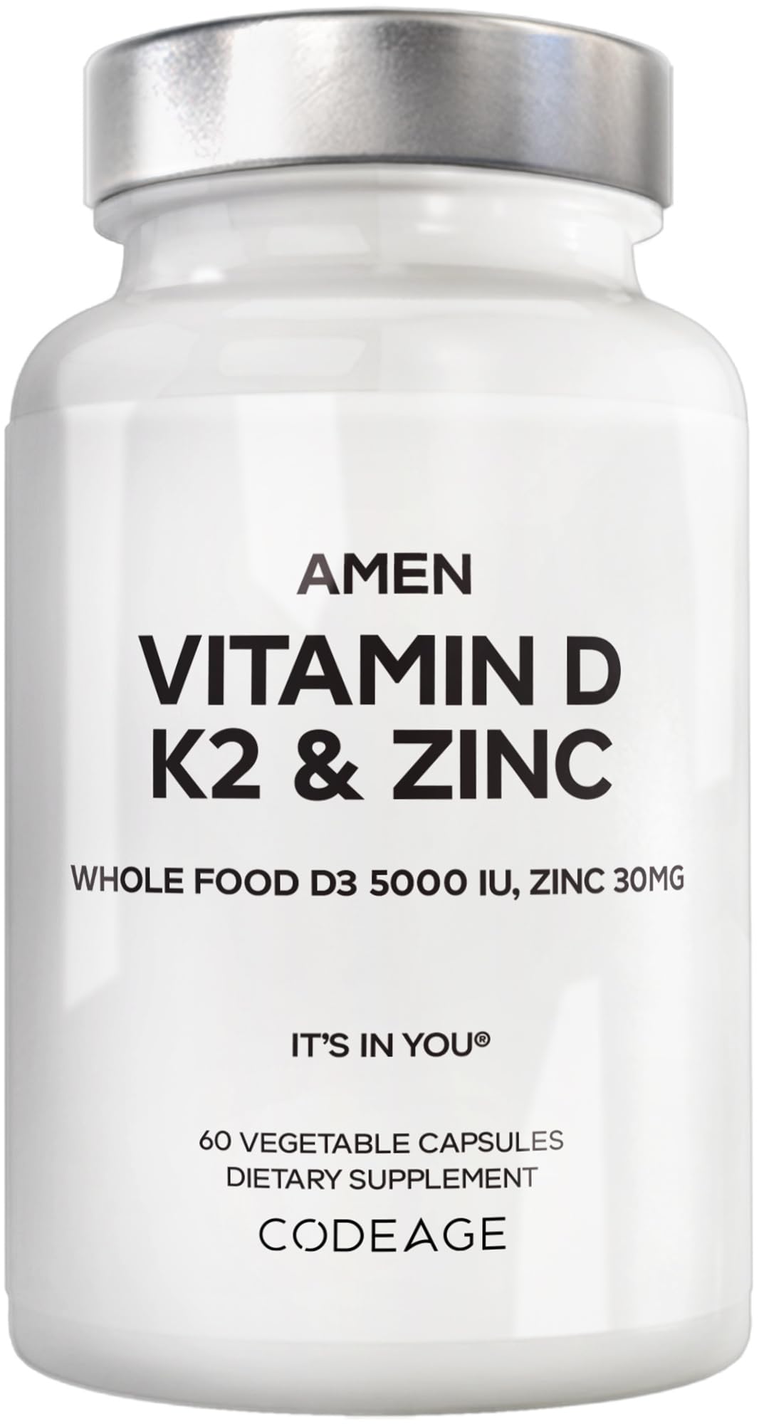 Amen D3 K2 Zinc cápsulas para apoyo diario