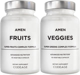 Amen Frutas + Verduras: botella que sugiere suplementación diaria conveniente.