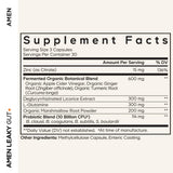 Amen Leaky Gut: botella visible para dosificación diaria fácil.