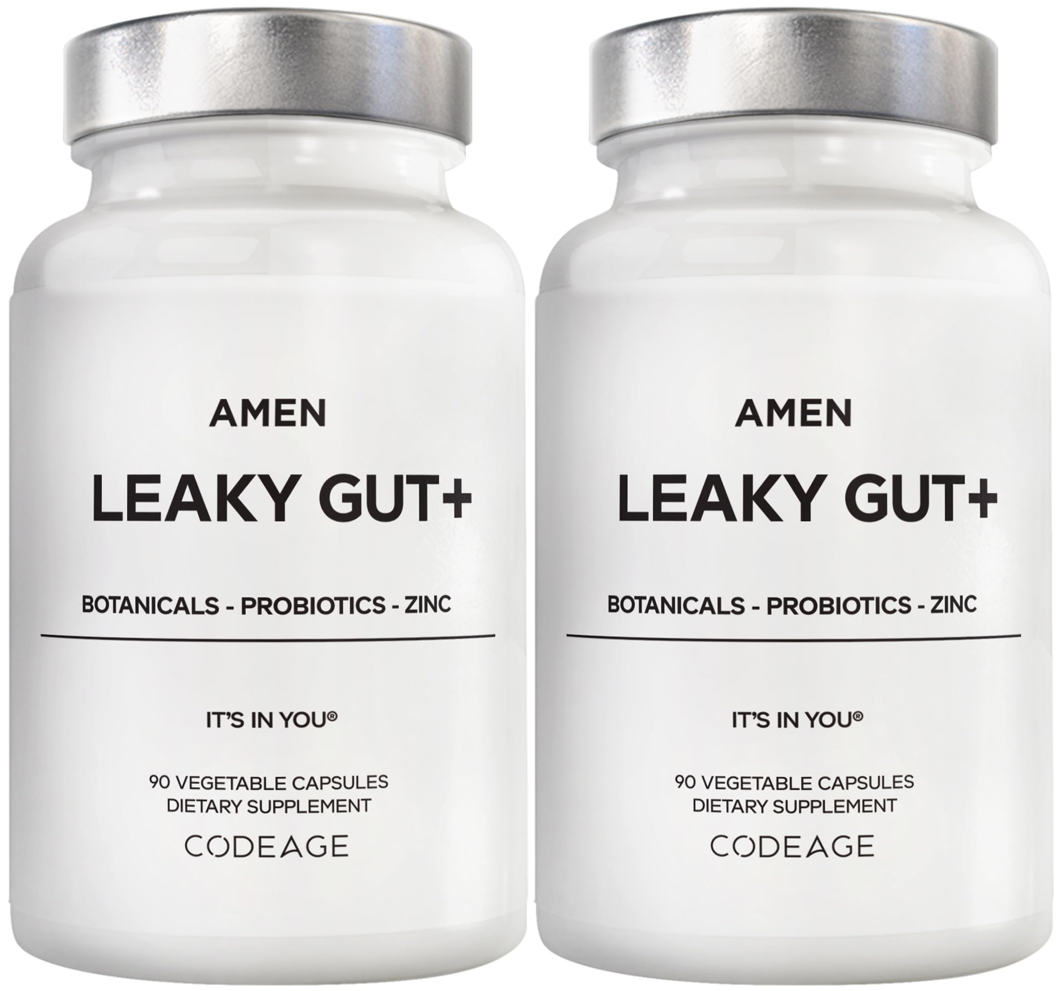 Amen Leaky Gut: cápsulas listas para uso diario para apoyo digestivo suave.