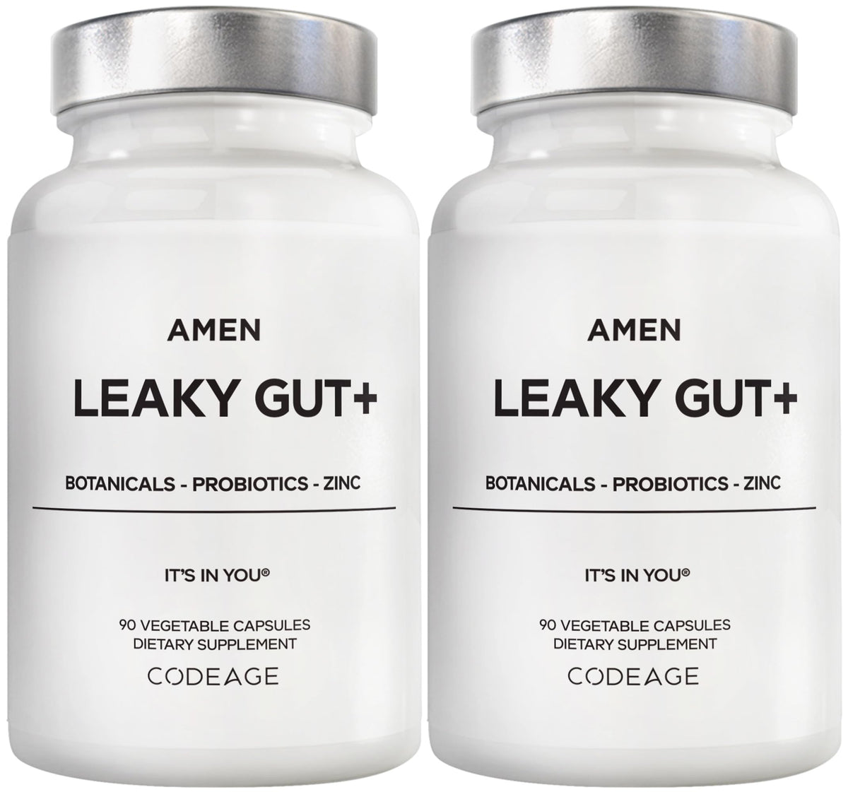 Amen Leaky Gut: cápsulas listas para uso diario para apoyo digestivo suave.