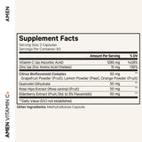 Amen Vitamina C con bioflavonoides cítricos para mejor absorción.