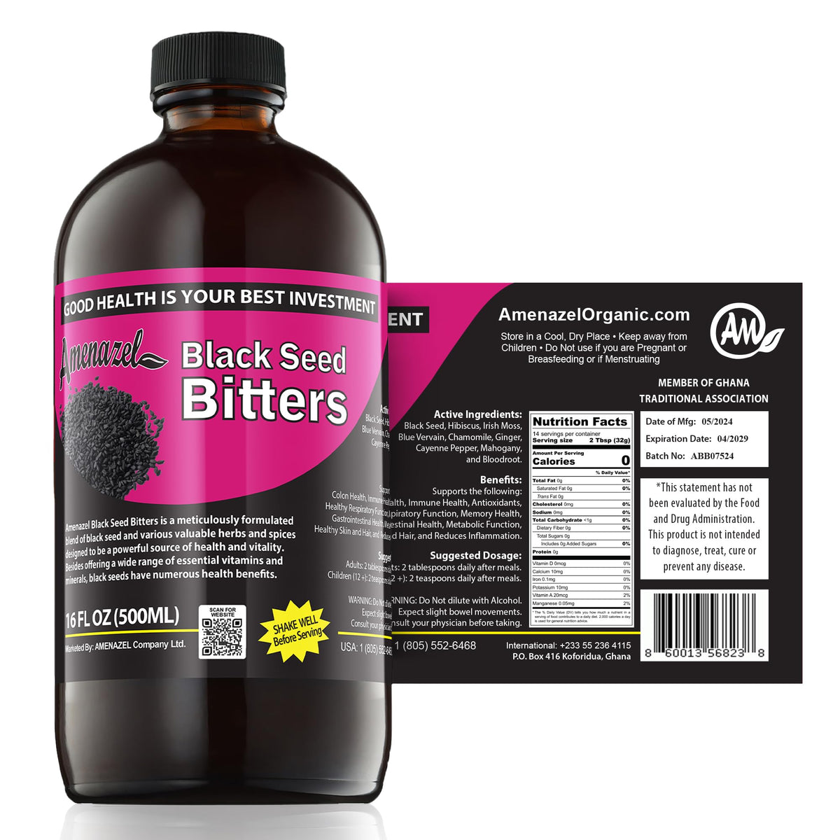 Amenazel Amargo de Semilla Negra, botella para apoyo digestivo y bienestar diario