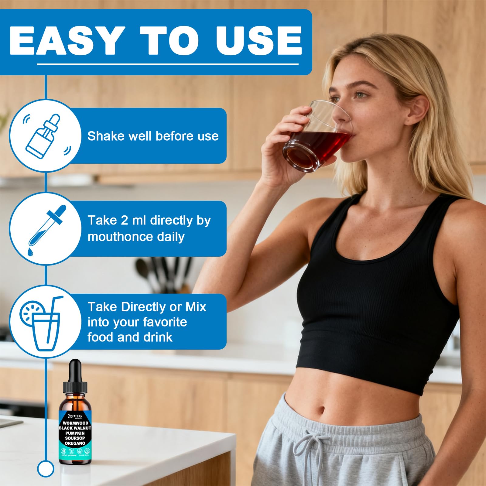 Ingredientes naturales AMENQ hHEALTH que apoyan la salud digestiva de forma suave.