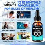 AMENQ hHEALTH Magnesium 12 en 1, etiqueta frontal clara y legible.