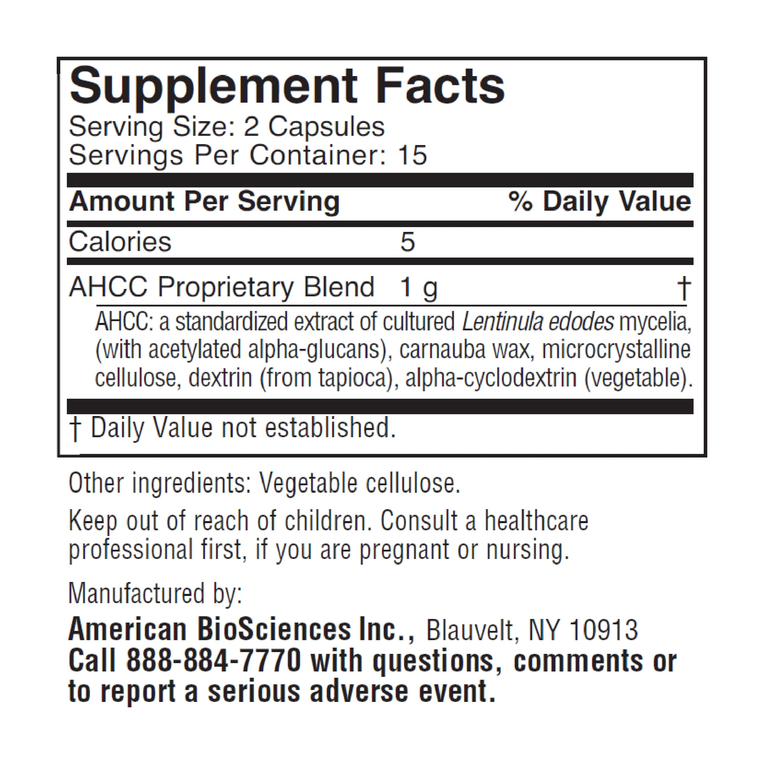 American BioSciences ImmPower AHCC cápsulas vegetarianas para absorción rápida y vitalidad