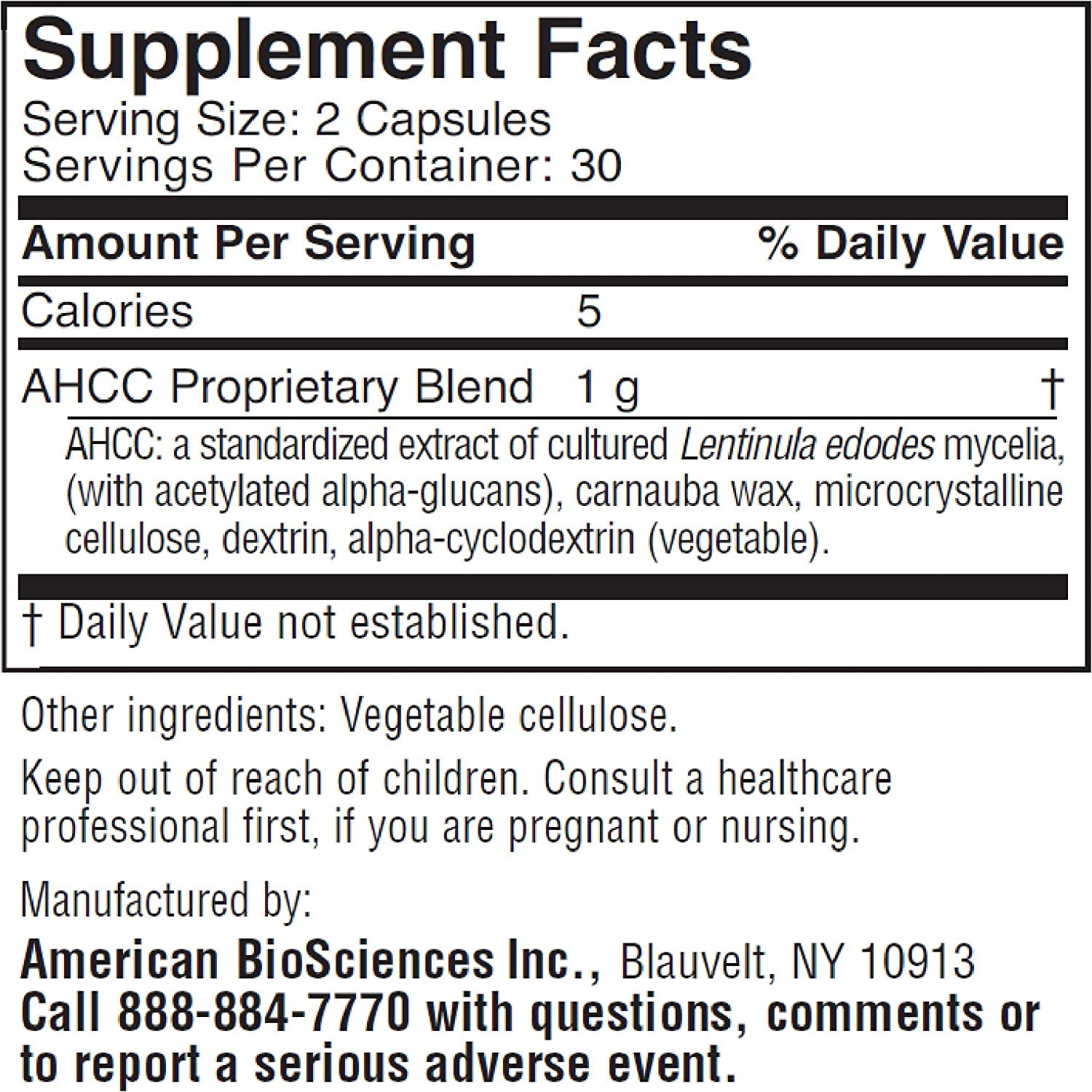 Cápsulas veggie ImmPower AHCC de American BioSciences para uso diario.