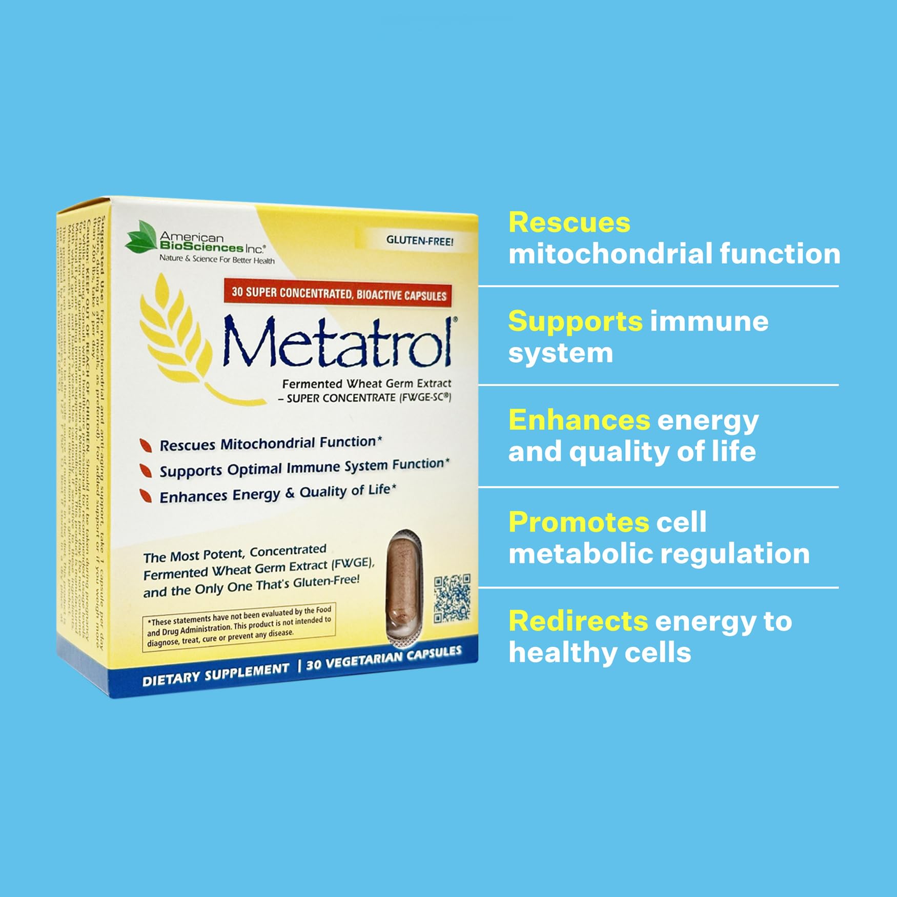 Cápsulas compactas de Metatrol, presentación cómoda para tomar.