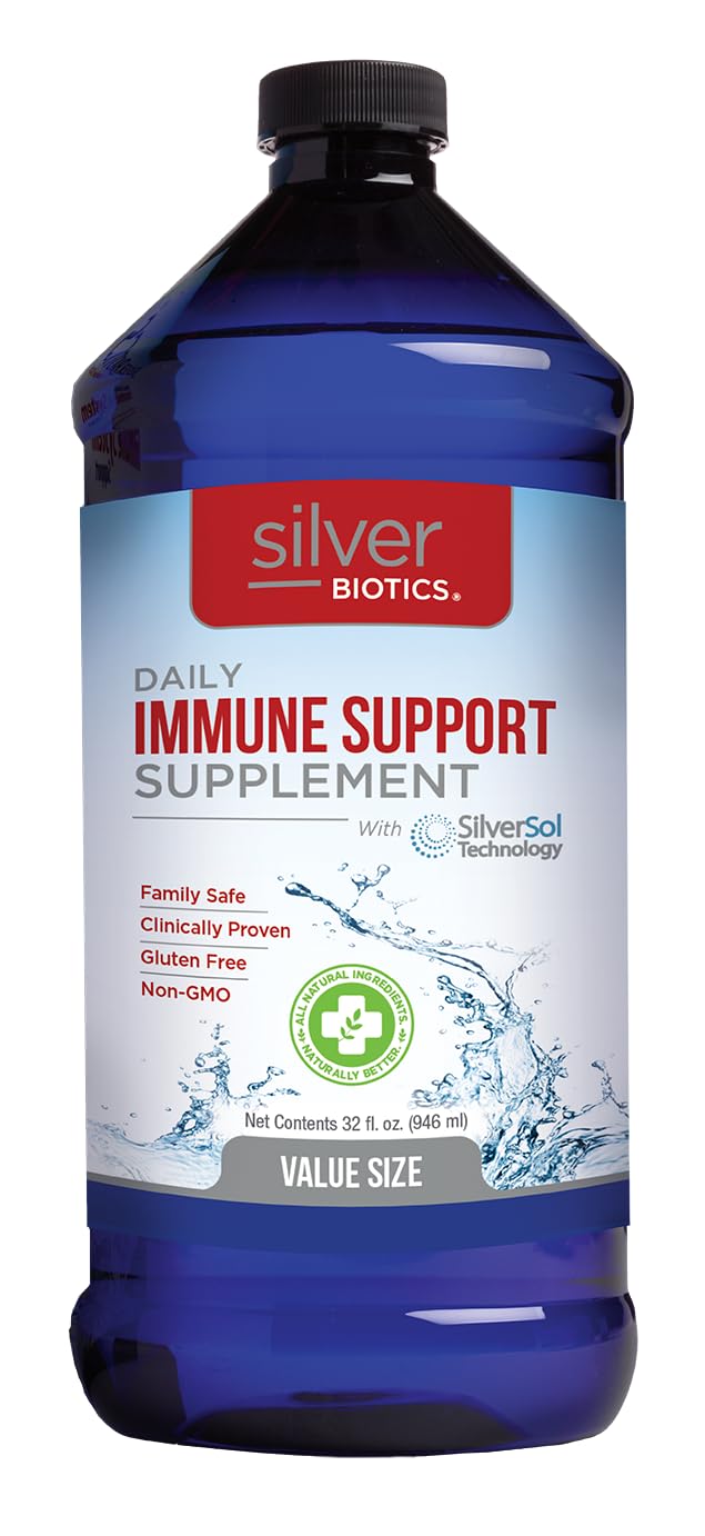 Botella de Silver Biotics para uso diario.