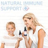 American Biotech Labs Silver Biotics, primer plano de la etiqueta, información de uso y ingredientes.