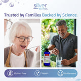 Etiqueta destaca SilverSol y tecnología para uso diario.