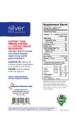 Etiqueta frontal de American Biotech Labs Silver Biotics, diseño claro para ver dosis.