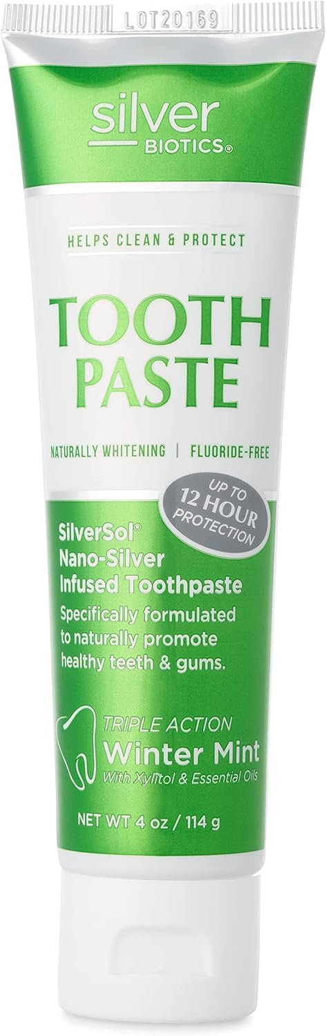 Pasta dental Silver Biotics de American Biotech Labs en tubo para uso diario