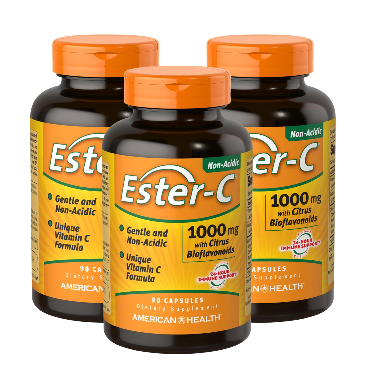 American Health Ester-C 1000 mg cápsulas; uso diario sencillo.