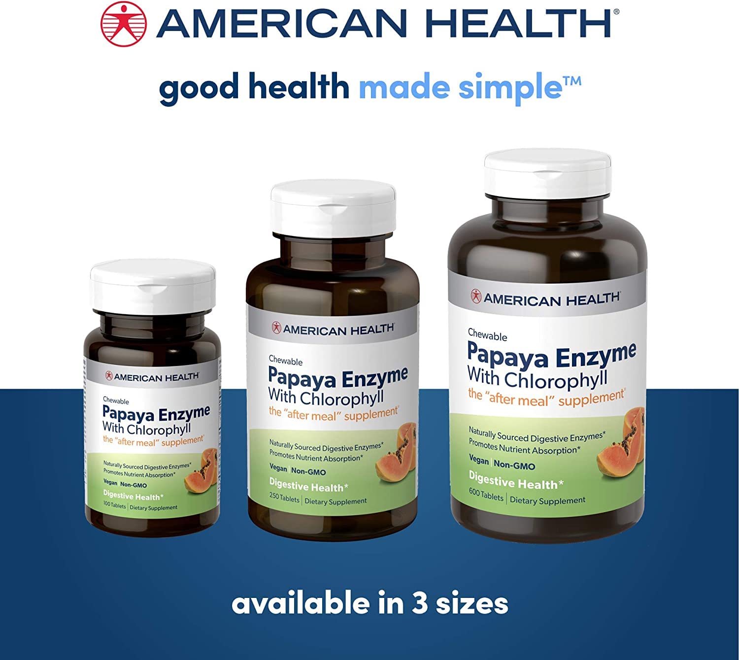 American Health Papaya Enzyme, pack de dos para entrega conveniente.