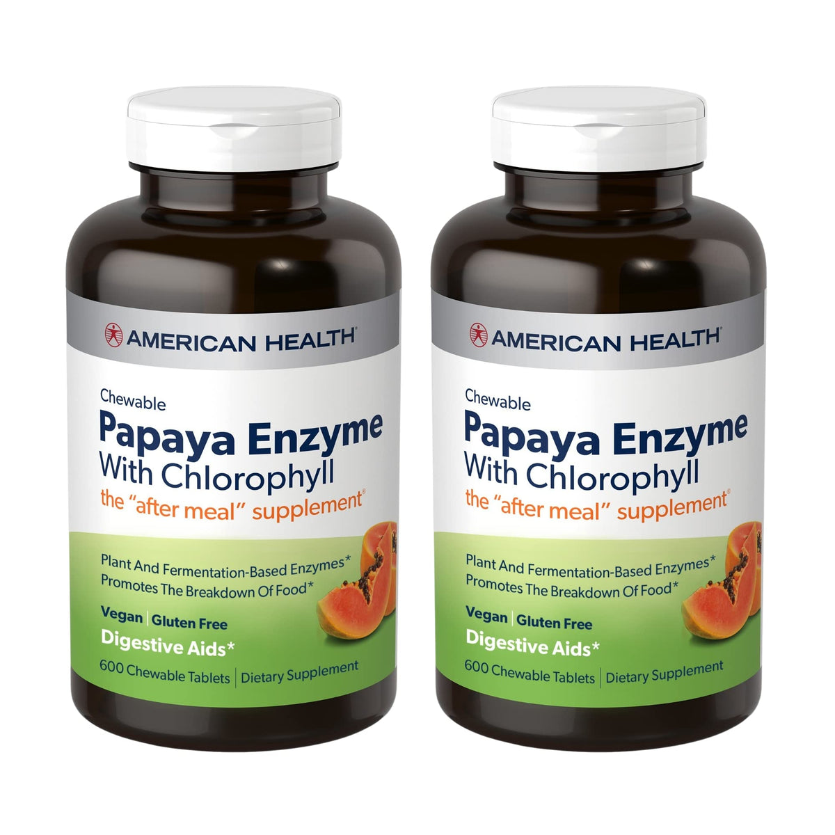 American Health Papaya Enzyme, tabletas masticables para digestión y aliento fresco.