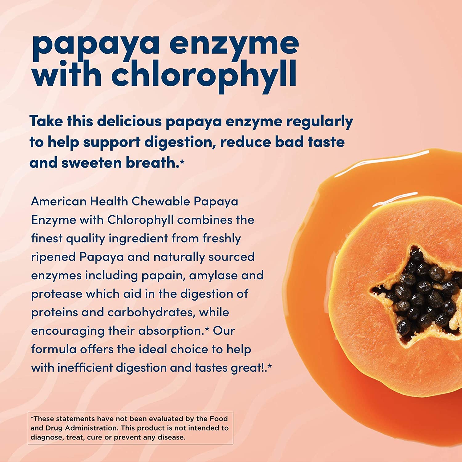 American Health Papaya Enzyme, tableta con menta para refrescar el aliento.