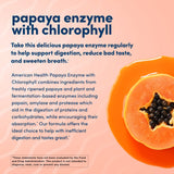 American Health Papaya Enzyme: tabletas masticables para apoyar digestión diaria.