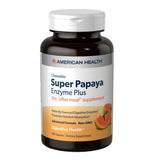 American Health Super Papaya Enzyme Plus, tabletas masticables para apoyar la digestión.