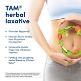 American Health Tam Laxante, etiqueta destaca cascara sagrada y senna.