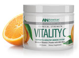 American Nutriceuticals Vitamina C en polvo en envase, facilita una digestión suave.